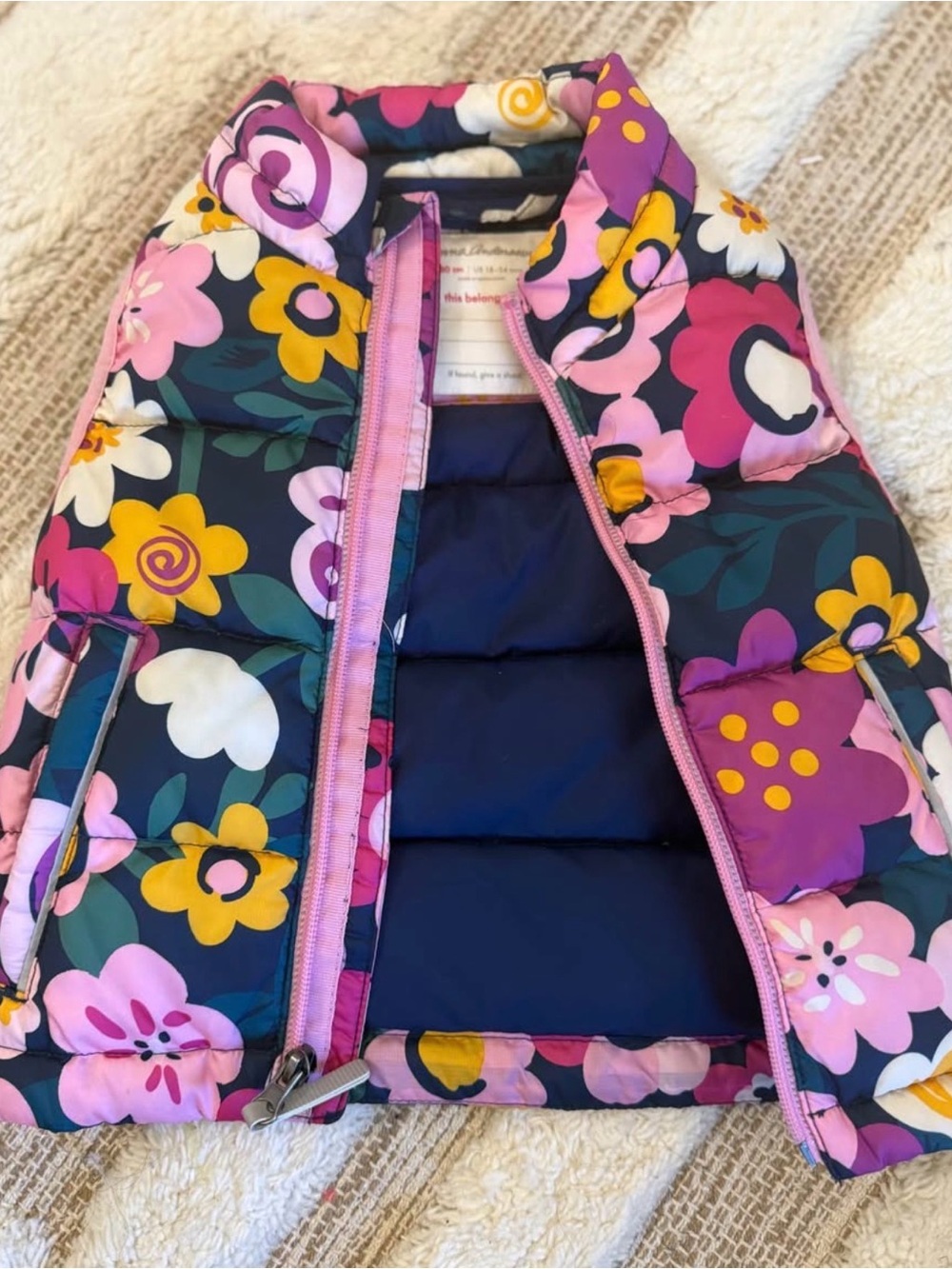 Hanna Anderson Girls Floral Puffer Vest